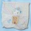 Licorne TENDERTOYS doudou hochet plat blanc et bleu