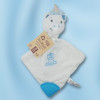 Licorne TENDERTOYS doudou hochet plat blanc et bleu