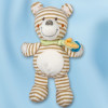 Ours NICOTOY doudou rayé beige