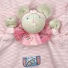 Souris MOULIN ROTY doudou rond plat rose "Lila Patachon"