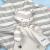 Chat NOUKIE'S doudou Milo plat gris et blanc