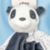 Panda GEMO doudou plat gris et blanc