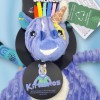 Licorne "Kiprokos" Baby DEGLINGOS doudou plat violet