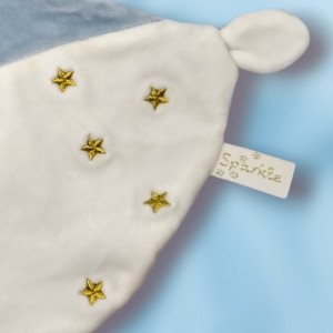 Lapin NICOTOY doudou bleu "Sparkle"