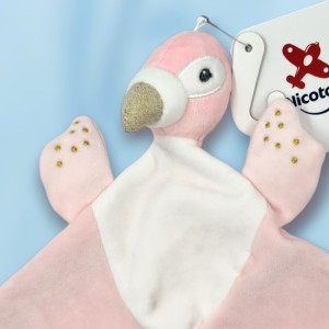 Flamant rose NICOTOY doudou rose et or "Sparkle"