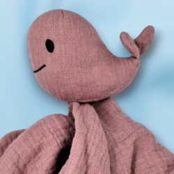 Baleine LE PHARE DE LA BALEINE doudou lange rose