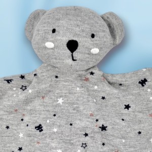 Ours LULU CASTAGNETTE doudou plat gris