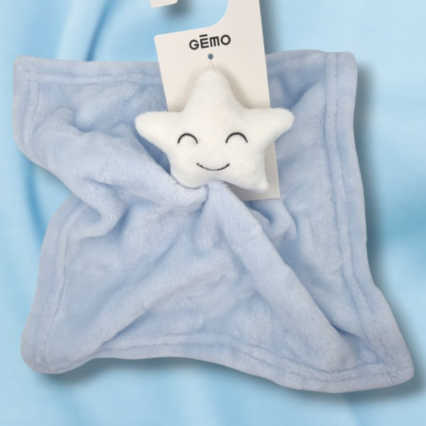 Etoile GEMO doudou plat bleu