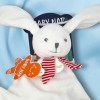 Lapin BABY NAT' doudou de Noël blanc et rouge