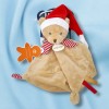 Ours BABY NAT' doudou de Noël beige et rouge