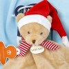 Ours BABY NAT' doudou de Noël beige et rouge