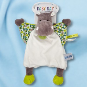 Hippopotame BABY NAT doudou plat Bazile