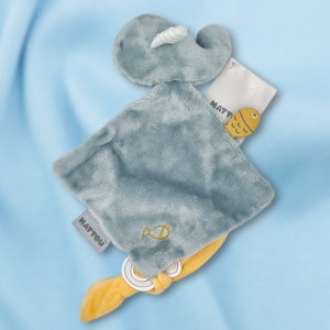 Baleine NATTOU Sally doudou plat bleu
