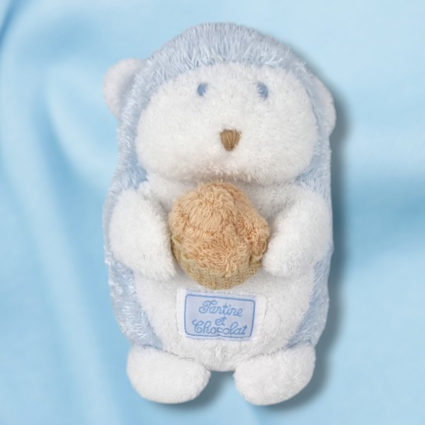 Hérisson TARTINE & CHOCOLAT peluche bleu et blanc