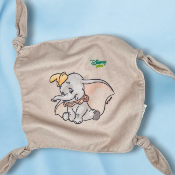 Eléphant NICOTOY doudou Dumbo plat Disney gris