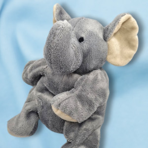 Eléphant NICOTOY sos doudou peluche gris