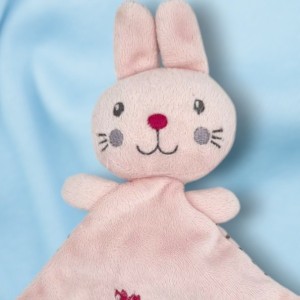 Lapin NICOTOY doudou rose Happy bird