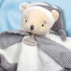 Ours BABY NAT' doudou gris et blanc