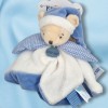 Ours BABY NAT' doudou bleu et blanc