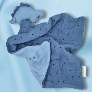 Dinosaure VERTBAUDET doudou plat bleu