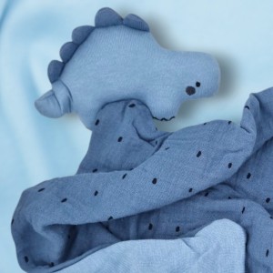Dinosaure VERTBAUDET doudou plat bleu