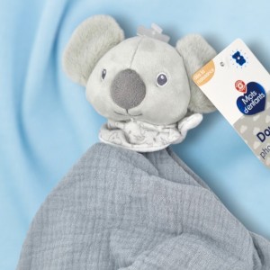 Koala MOTS D'ENFANTS doudou plat gris phosphorescent