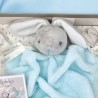 Lapin KALOO doudou plat Plume vert d'eau