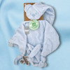 SOS doudou ours NATTOU Lapidou triangle plat bleu clair maxi-doudou en tissu recyclé