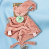 SOS doudou ours NATTOU Lapidou triangle plat rose foncé maxi-doudou en tissu recyclé - Toodoux.com