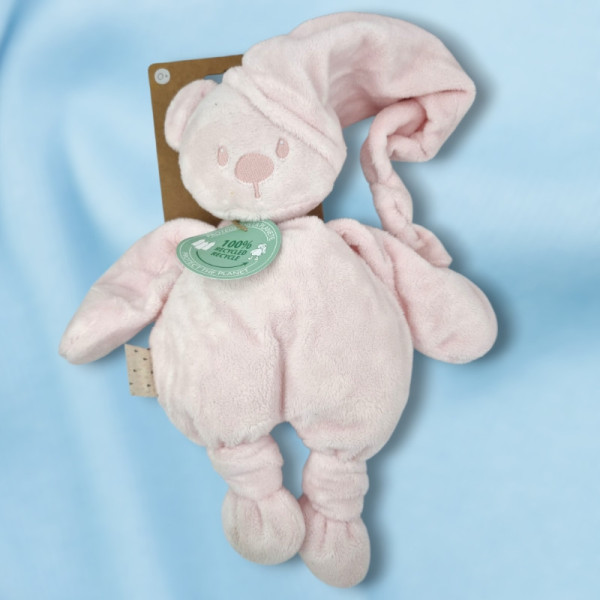 SOS doudou ours NATTOU Lapidou rose en tissu recyclé