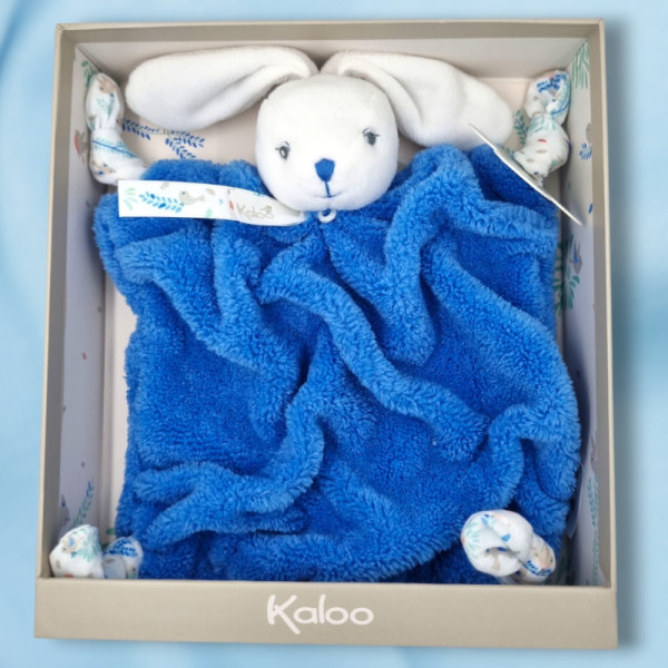 SOS doudou lapin KALOO plat bleu océan collection Plume K969979
