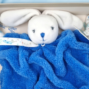 Lapin KALOO plat bleu océan "Plume"