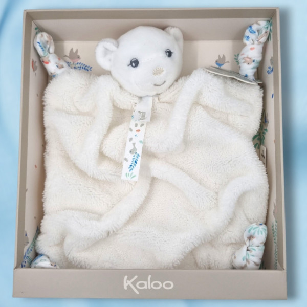 SOS doudou ours KALOO plat blanc ivoire collection Plume K969977