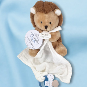 SOS doudou hérisson DOUDOU & CIE Unicef petite peluche avec doudou lange plat blanc DC3983