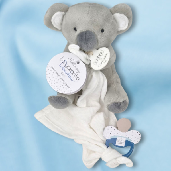 SOS doudou koala DOUDOU & CIE Unicef petite peluche avec doudou lange plat blanc DC3787