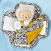 SOS doudou lion DOUDOU & CIE Bohaime petite peluche avec doudou jaune et fleurs DC4018