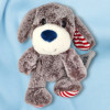 SOS doudou chien GIPSY peluche marron rayée rouge et blanc