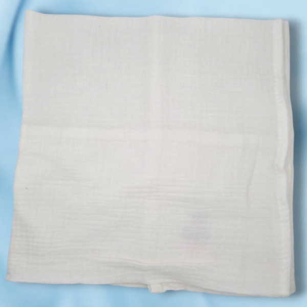 SOS doudou lange NOUKIES carré plat en mousseline de coton blanc 70x70 cm BB2239.57