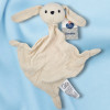 SOS doudou lapin MOTS D'ENFANTS plat en lange beige