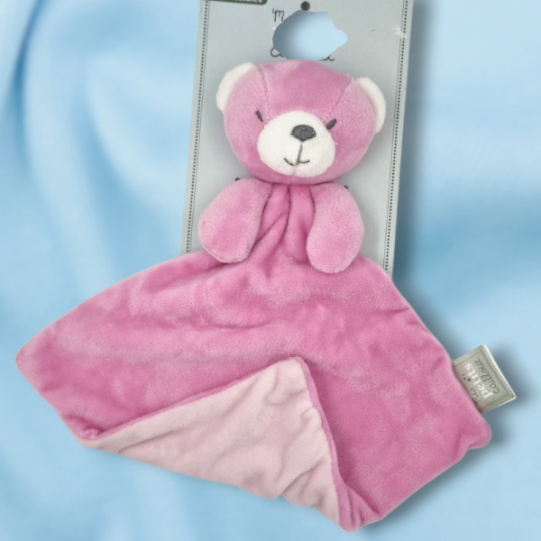 SOS doudou ours MES PETITS CAILLOUX Stokomani plat rose