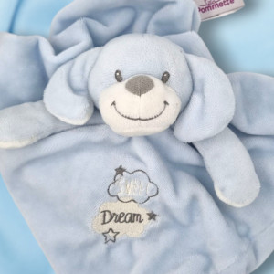 SOS doudou chien POMMETTE plat bleu Sweet Dream