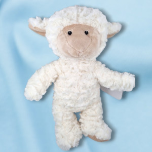 SOS doudou mouton NICOTOY peluche blanche environ 34 cm