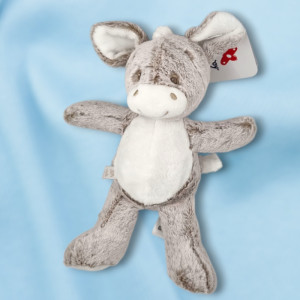 SOS doudou âne NICOTOY peluche beige environ 30 cm