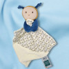 SOS doudou abeille DOUDOU & CIE Bio petite peluche avec doudou carré plat écru et fleurs DC3842