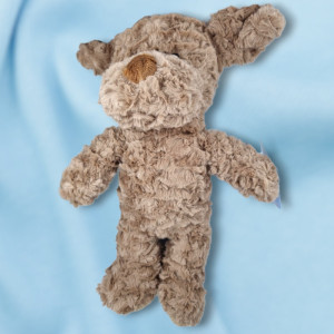SOS doudou chien NICOTOY peluche marron environ 32 cm