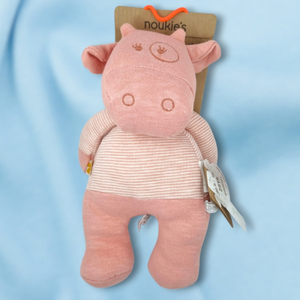SOS doudou bio Vache Lola NOUKIE'S peluche rose N2022.25