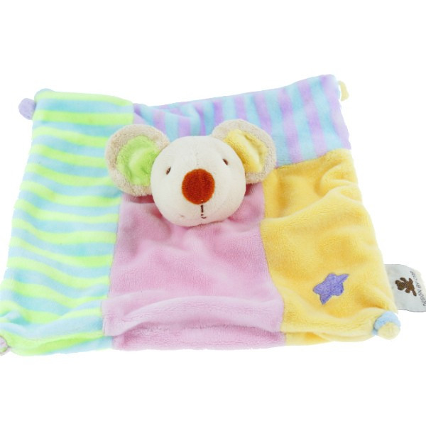 Souris CMP Doudou carré plat multicolore