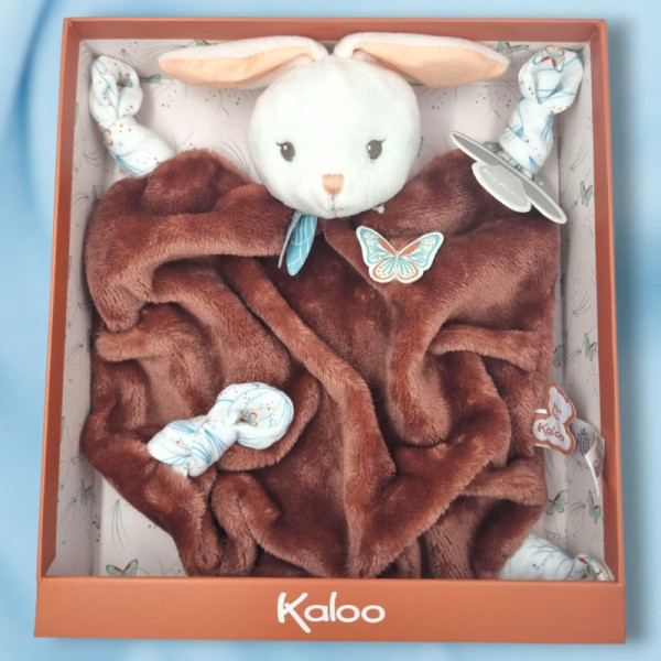 Lapin KALOO plat marron cannelle "Plume"