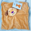SOS doudou chien CUDDLE CLOTH ACTION carré plat orange beige nez brodé violet
