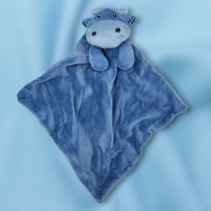 SOS doudou vache carré plat bleu